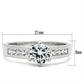 SS058 - Silver 925 Sterling Silver Ring with AAA Grade CZ  in Clear-1