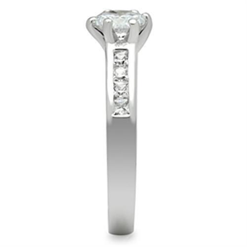 SS058 - Silver 925 Sterling Silver Ring with AAA Grade CZ  in Clear-3