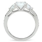 SS059 - Silver 925 Sterling Silver Ring with AAA Grade CZ  in Clear-1