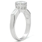 SS060 - Silver 925 Sterling Silver Ring with AAA Grade CZ  in Clear-3