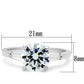 SS061 - Silver 925 Sterling Silver Ring with AAA Grade CZ  in Clear-1