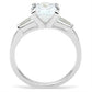 SS061 - Silver 925 Sterling Silver Ring with AAA Grade CZ  in Clear-2