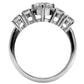 TK003 - High polished (no plating) Stainless Steel Ring with AAA Grade CZ  in Clear-3