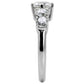 TK003 - High polished (no plating) Stainless Steel Ring with AAA Grade CZ  in Clear-4