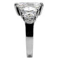 TK006 - High polished (no plating) Stainless Steel Ring with AAA Grade CZ  in Clear-4