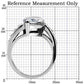 TK008 - High polished (no plating) Stainless Steel Ring with AAA Grade CZ  in Clear-1