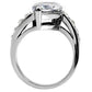 TK008 - High polished (no plating) Stainless Steel Ring with AAA Grade CZ  in Clear-3