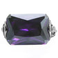 TK015 - High polished (no plating) Stainless Steel Ring with AAA Grade CZ  in Amethyst-2