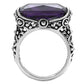 TK015 - High polished (no plating) Stainless Steel Ring with AAA Grade CZ  in Amethyst-3