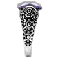 TK015 - High polished (no plating) Stainless Steel Ring with AAA Grade CZ  in Amethyst-4