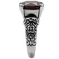 TK018 - High polished (no plating) Stainless Steel Ring with AAA Grade CZ  in Garnet-4