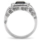 TK02210 - High polished (no plating) Stainless Steel Ring with Top Grade Crystal  in Montana-3