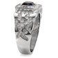 TK02210 - High polished (no plating) Stainless Steel Ring with Top Grade Crystal  in Montana-4