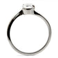 TK023 - High polished (no plating) Stainless Steel Ring with AAA Grade CZ  in Clear-3