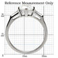 TK027 - High polished (no plating) Stainless Steel Ring with AAA Grade CZ  in Clear-1