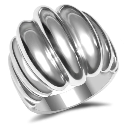 TK035 - High polished (no plating) Stainless Steel Ring with No Stone-0