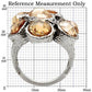 TK044 - High polished (no plating) Stainless Steel Ring with AAA Grade CZ  in Champagne-1