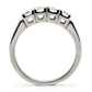 TK047 - High polished (no plating) Stainless Steel Ring with AAA Grade CZ  in Clear-3