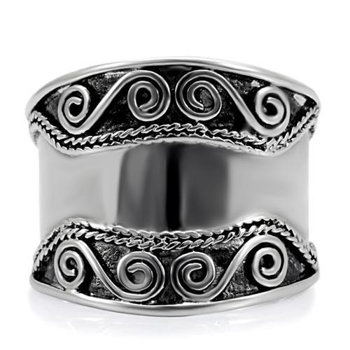 TK052 - High polished (no plating) Stainless Steel Ring with No Stone-2
