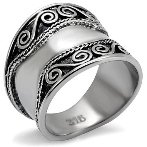 TK052 - High polished (no plating) Stainless Steel Ring with No Stone-0