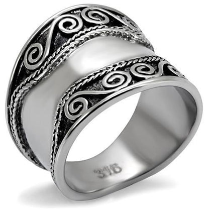TK052 - High polished (no plating) Stainless Steel Ring with No Stone-0