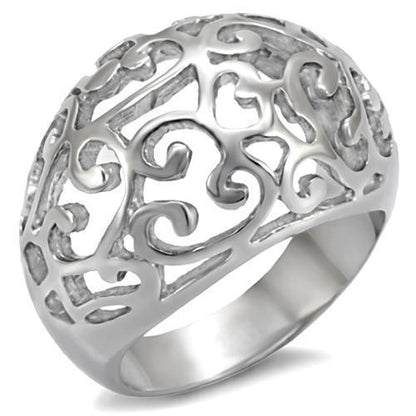 TK055 - High polished (no plating) Stainless Steel Ring with No Stone-0
