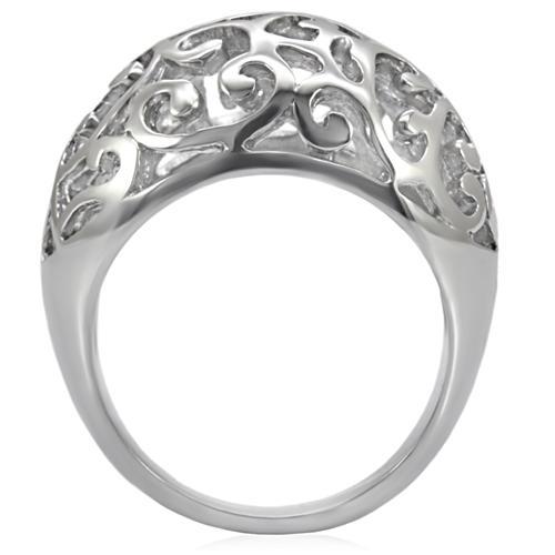 TK055 - High polished (no plating) Stainless Steel Ring with No Stone-3