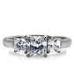 TK058 - High polished (no plating) Stainless Steel Ring with AAA Grade CZ  in Clear-2