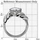 TK060 - High polished (no plating) Stainless Steel Ring with AAA Grade CZ  in Clear-1