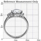 TK062 - High polished (no plating) Stainless Steel Ring with AAA Grade CZ  in Clear-1