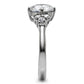 TK062 - High polished (no plating) Stainless Steel Ring with AAA Grade CZ  in Clear-4