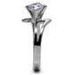TK063 - High polished (no plating) Stainless Steel Ring with AAA Grade CZ  in Clear-4