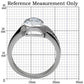 TK064 - High polished (no plating) Stainless Steel Ring with AAA Grade CZ  in Clear-1