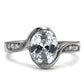 TK064 - High polished (no plating) Stainless Steel Ring with AAA Grade CZ  in Clear-2