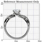 TK065 - High polished (no plating) Stainless Steel Ring with AAA Grade CZ  in Clear-1