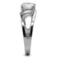 TK066 - High polished (no plating) Stainless Steel Ring with AAA Grade CZ  in Clear-4