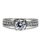 TK068 - High polished (no plating) Stainless Steel Ring with AAA Grade CZ  in Clear-2