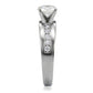 TK068 - High polished (no plating) Stainless Steel Ring with AAA Grade CZ  in Clear-4