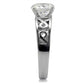 TK069 - High polished (no plating) Stainless Steel Ring with AAA Grade CZ  in Clear-4