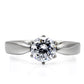 TK071 - High polished (no plating) Stainless Steel Ring with AAA Grade CZ  in Clear-2