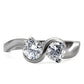 TK072 - High polished (no plating) Stainless Steel Ring with AAA Grade CZ  in Clear-2