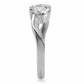 TK072 - High polished (no plating) Stainless Steel Ring with AAA Grade CZ  in Clear-4