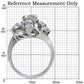 TK074 - High polished (no plating) Stainless Steel Ring with AAA Grade CZ  in Clear-1
