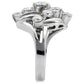 TK074 - High polished (no plating) Stainless Steel Ring with AAA Grade CZ  in Clear-4