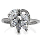 TK075 - High polished (no plating) Stainless Steel Ring with AAA Grade CZ  in Clear-2