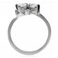 TK075 - High polished (no plating) Stainless Steel Ring with AAA Grade CZ  in Clear-3