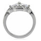 TK078 - High polished (no plating) Stainless Steel Ring with AAA Grade CZ  in Clear-3