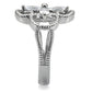 TK078 - High polished (no plating) Stainless Steel Ring with AAA Grade CZ  in Clear-4