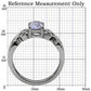 TK079 - High polished (no plating) Stainless Steel Ring with AAA Grade CZ  in Light Amethyst-1