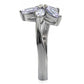 TK084 - High polished (no plating) Stainless Steel Ring with AAA Grade CZ  in Light Amethyst-4